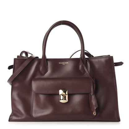 Balenciaga Calfskin Padlock Work S Bag Rouge Acajou 1 of 10