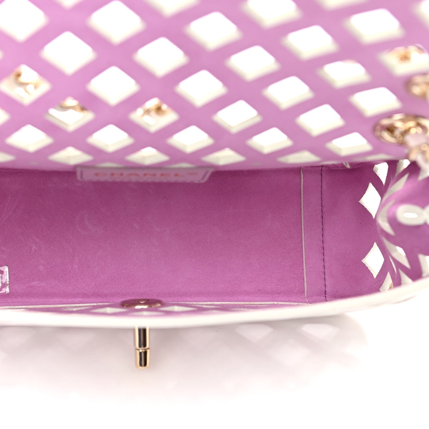 Chanel Lambskin Small Sea Through Flap White Multicolor 6 of 12