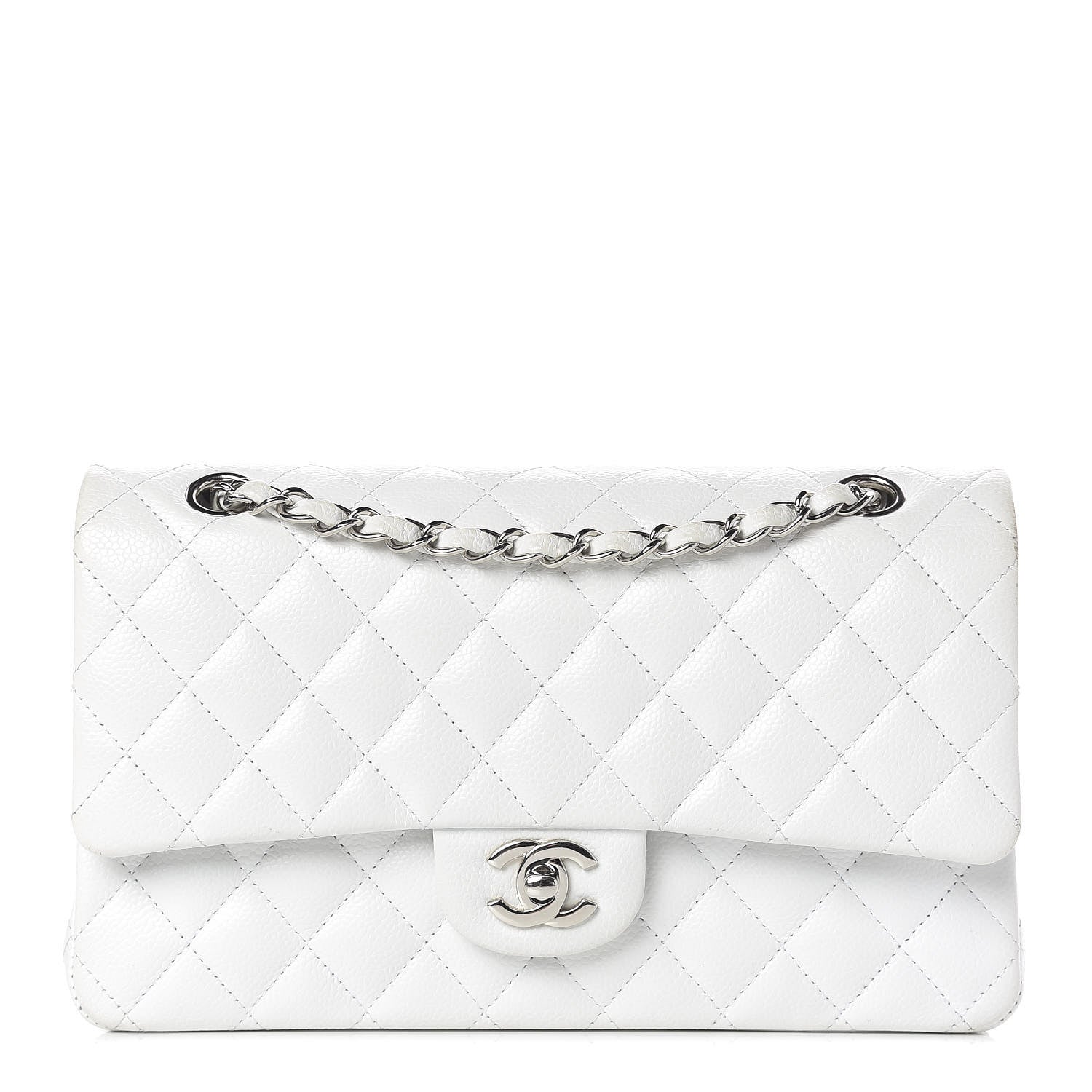 Chanel Caviar Quilted Medium Double Flap White 1 of 19