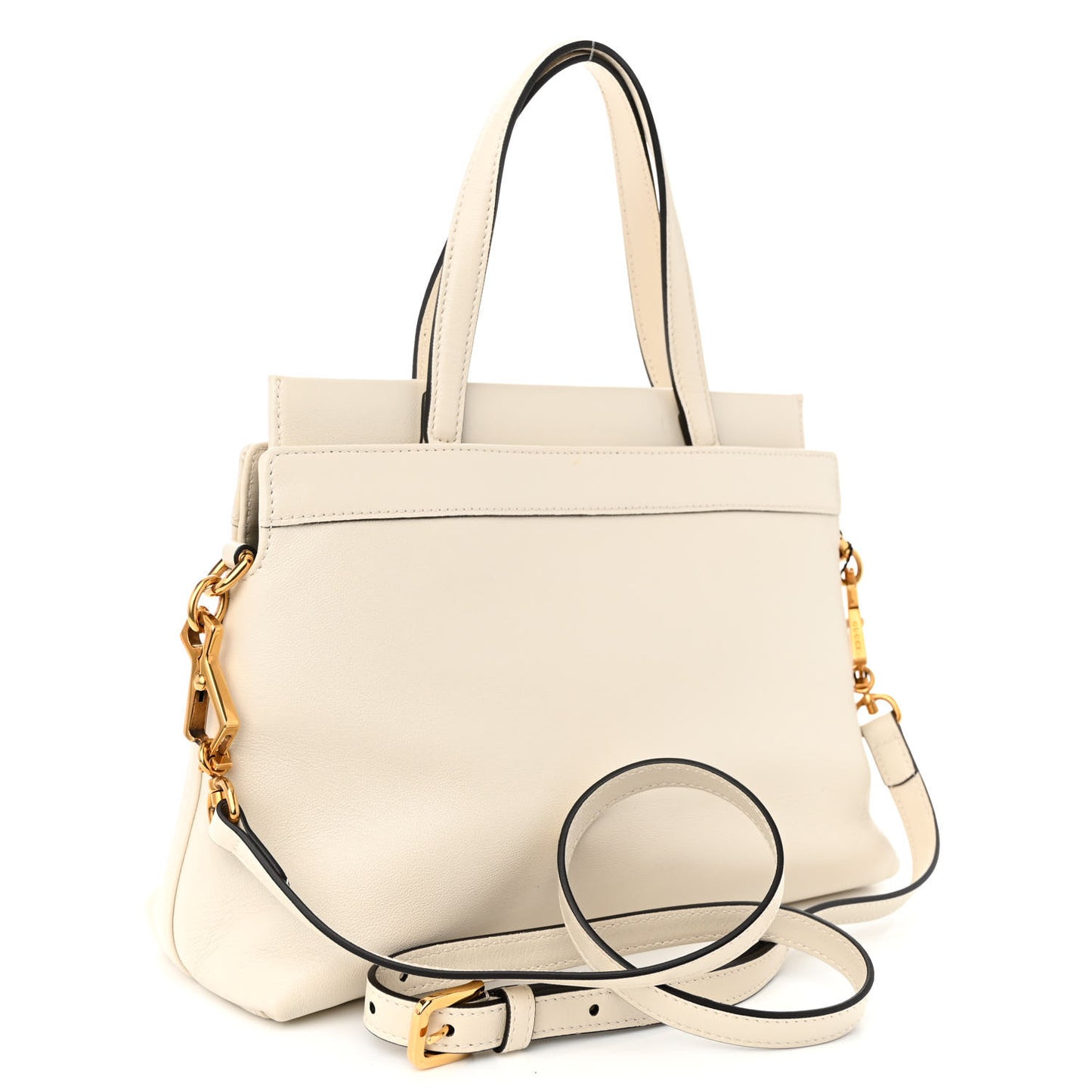 Lambskin Small Linea Matisse Top Handle Bag Mystic White