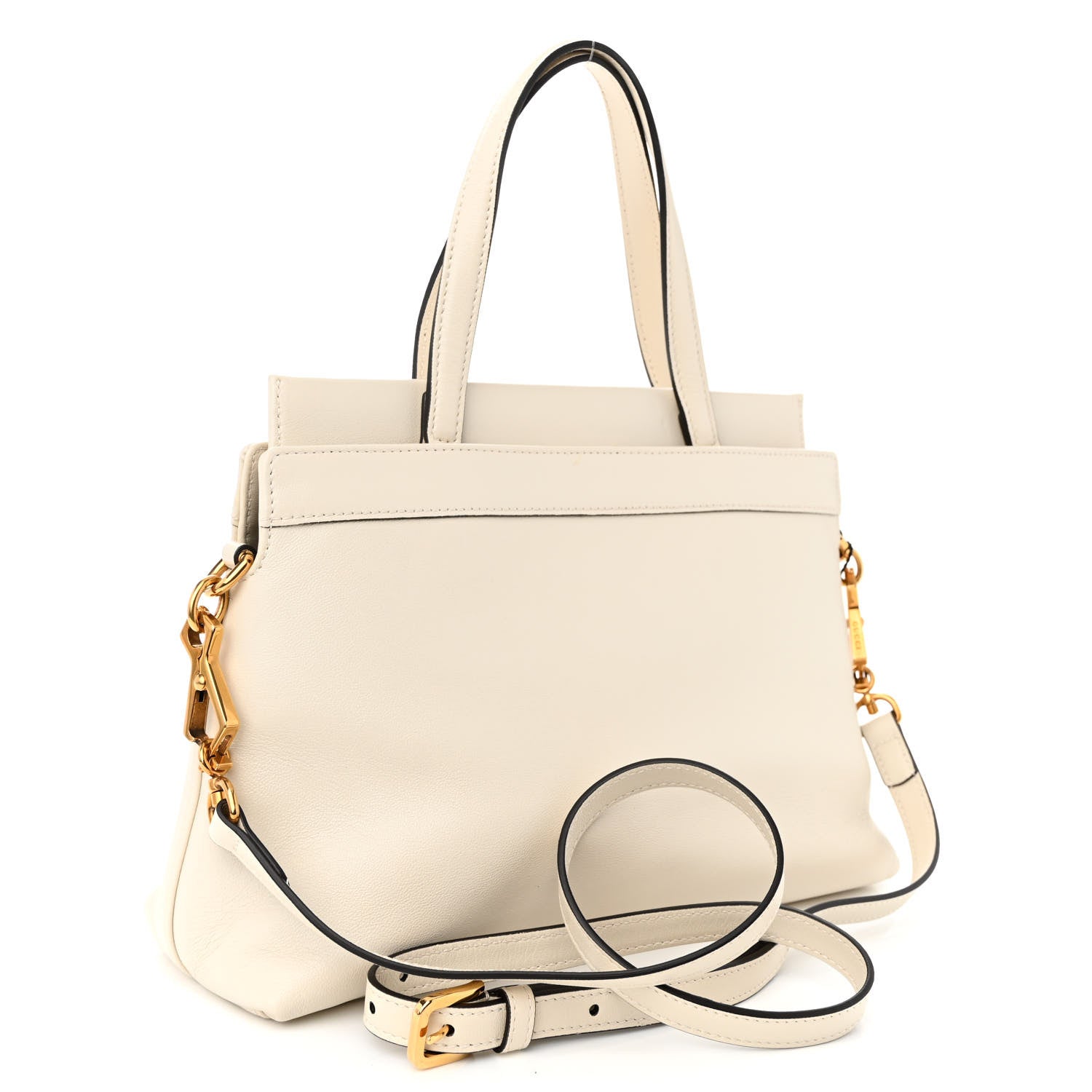 Gucci Lambskin Small Linea Matisse Top Handle Bag Mystic White 3 of 13