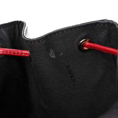 Fendi Vitello Cruise Bi-Color FF 1974 Embossed F is Fendi Drawstring Backpack Black Fragola Maya 14 of 19