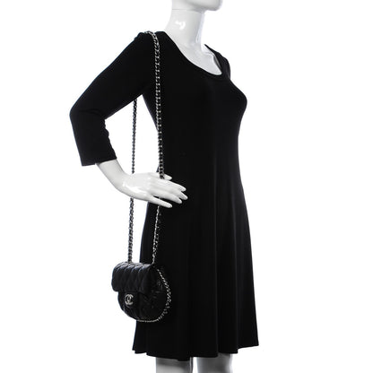 Chanel Washed Lambskin Quilted Mini Chain Around Flap Black 2 of 8
