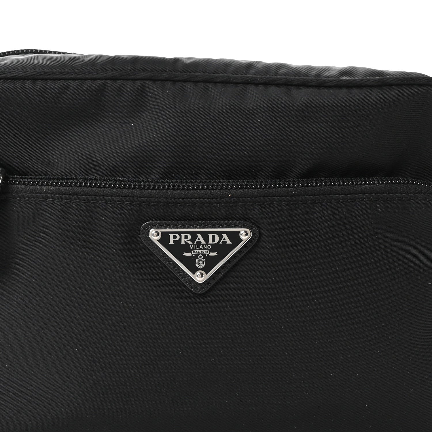 Prada Re-Nylon Vela Saffiano Pocket Double Zip Shoulder Bag Black Black 8 of 10