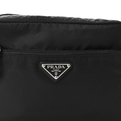 Prada Re-Nylon Vela Saffiano Pocket Double Zip Shoulder Bag Black Black 8 of 10