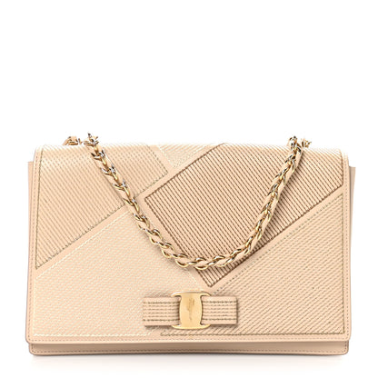 Salvatore Ferragamo Stitched Calfskin Medium Ginny Shoulder Bag Macadamia 1 of 9