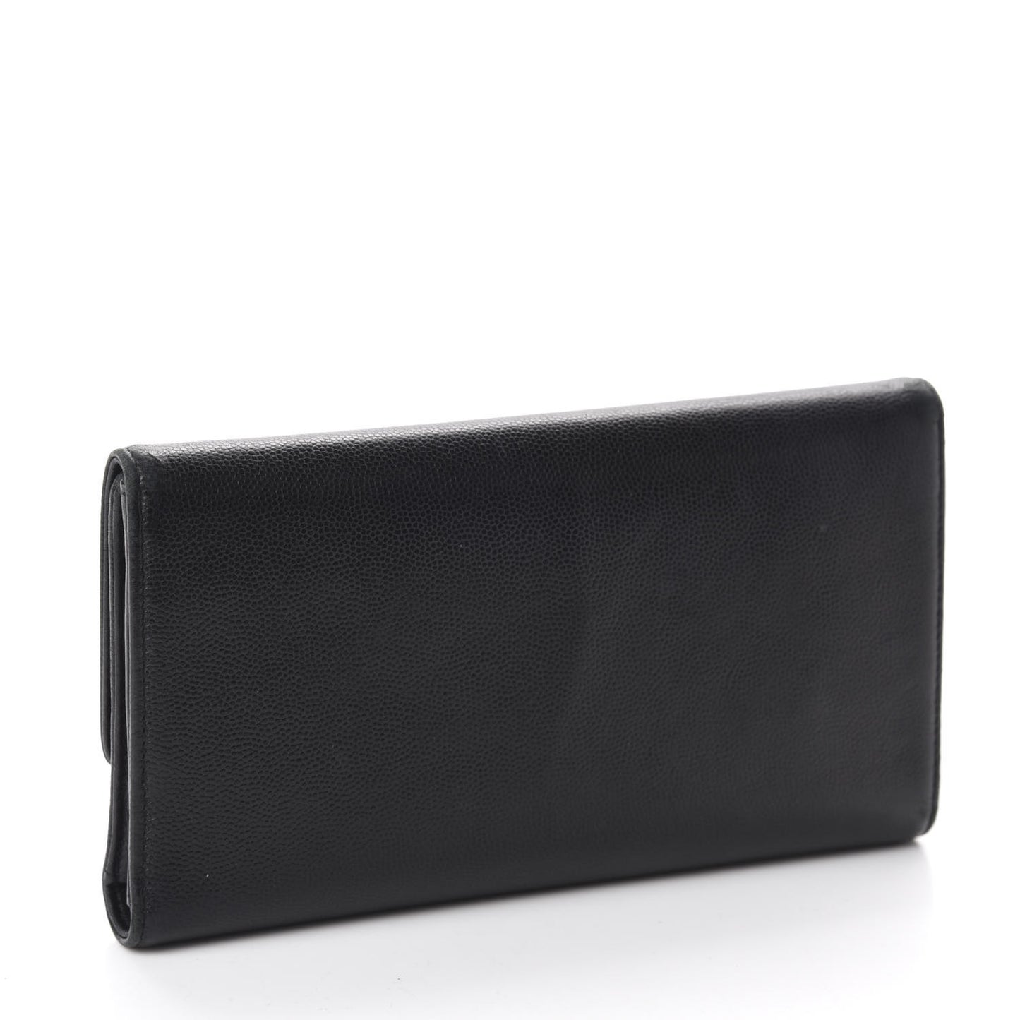 Caviar Sevruga CC Large Gusset Flap Wallet Black
