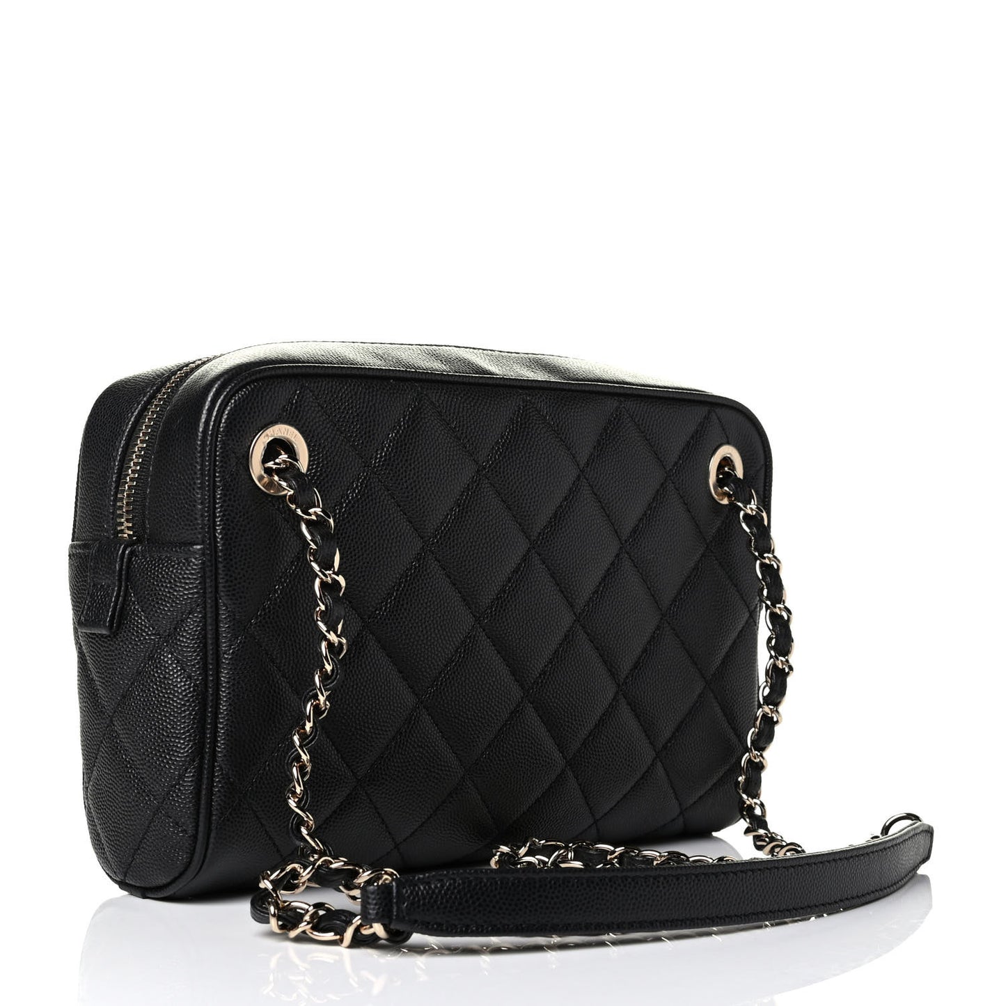 Caviar Quilted Camera Case Black