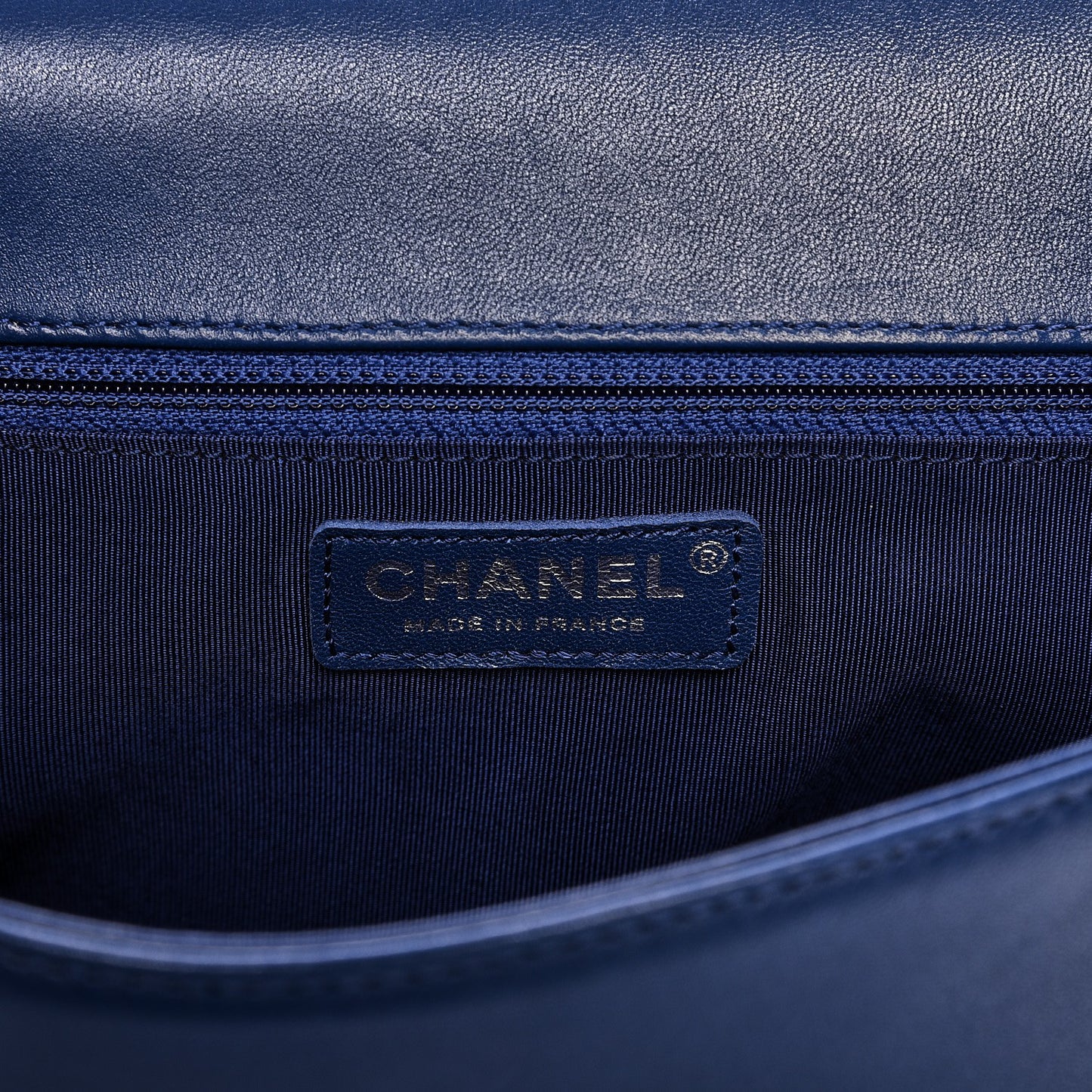 Lambskin Quilted New Medium Boy Flap Dark Blue