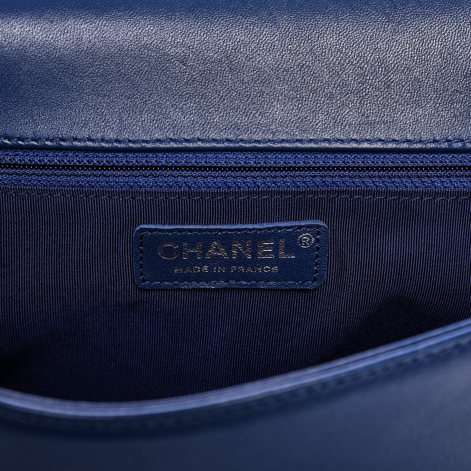 Chanel Lambskin Quilted New Medium Boy Flap Dark Blue 6 of 15