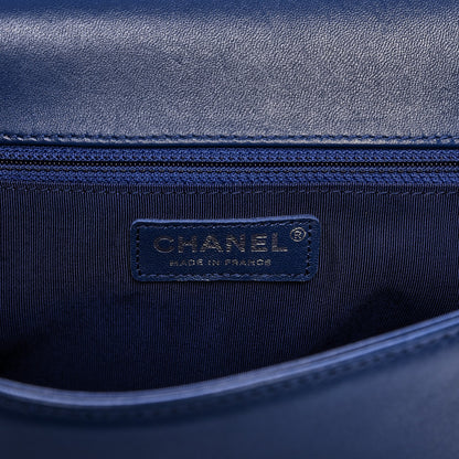 Chanel Lambskin Quilted New Medium Boy Flap Dark Blue 6 of 15