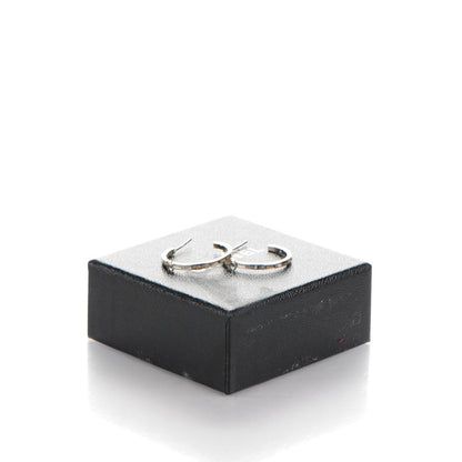 Chanel Baguette Crystal CC Hoop Earrings Silver 5 of 5