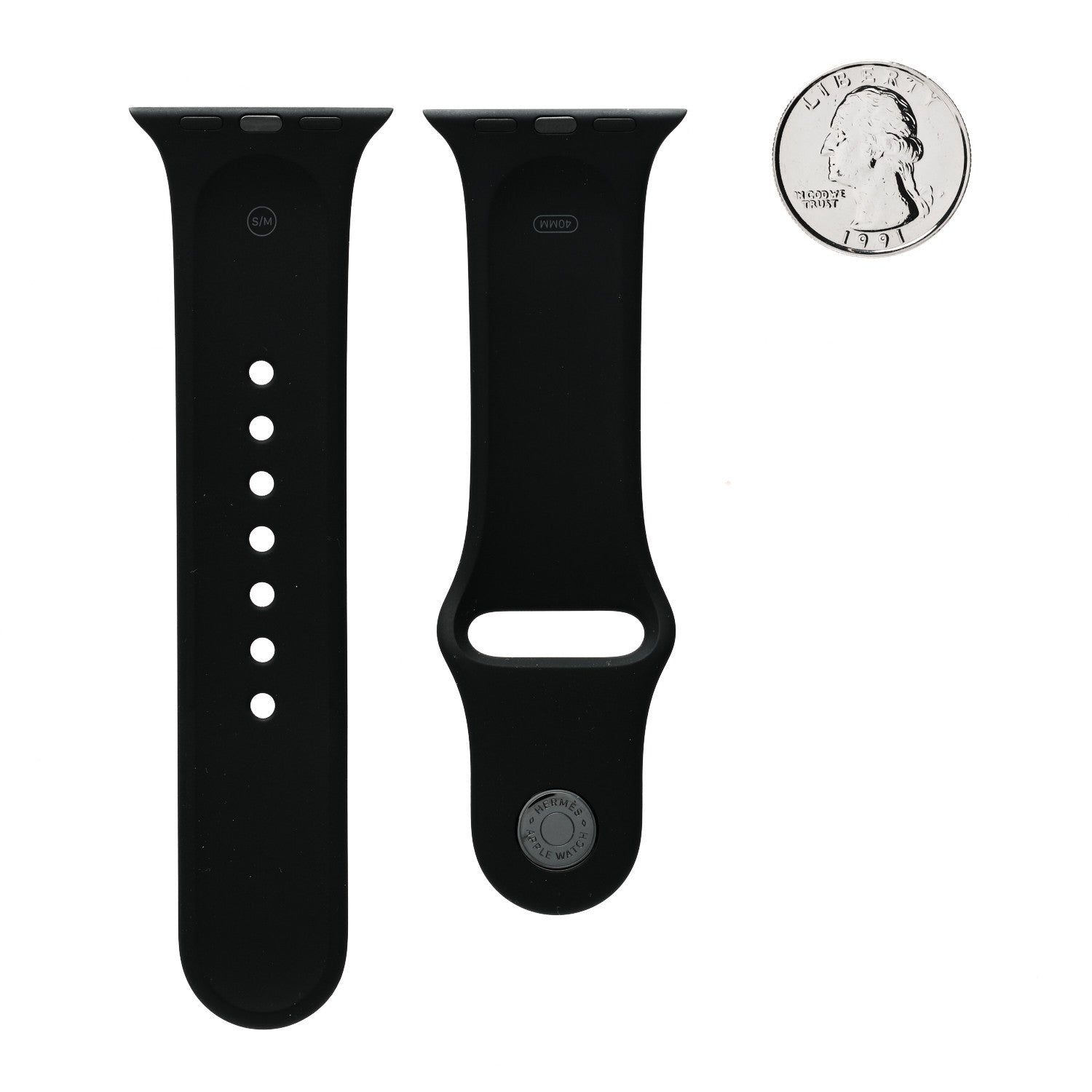 Hermes Silicone 40mm Apple Sports Watch Single Tour Band S/M Black 2 of 5
