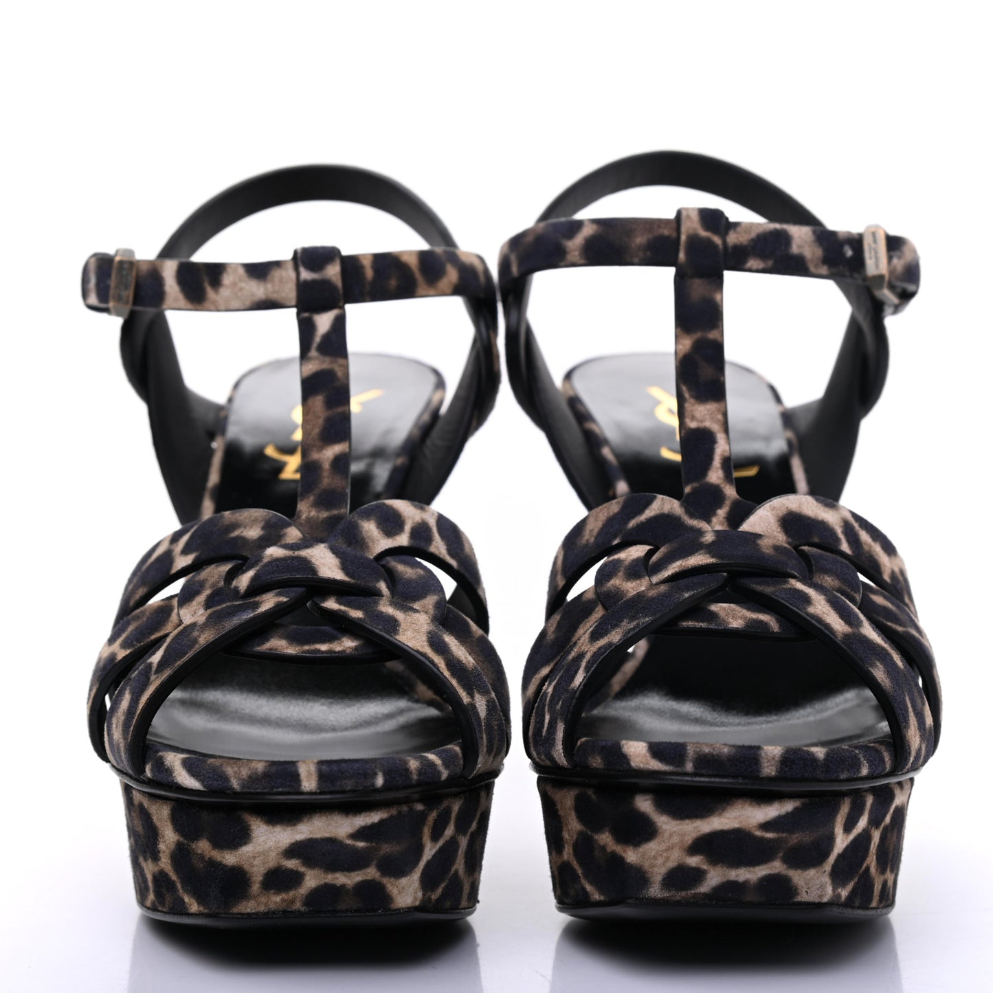 Suede Leopard Print Tribute 75 Platform Sandals 36.5 Russian Beige