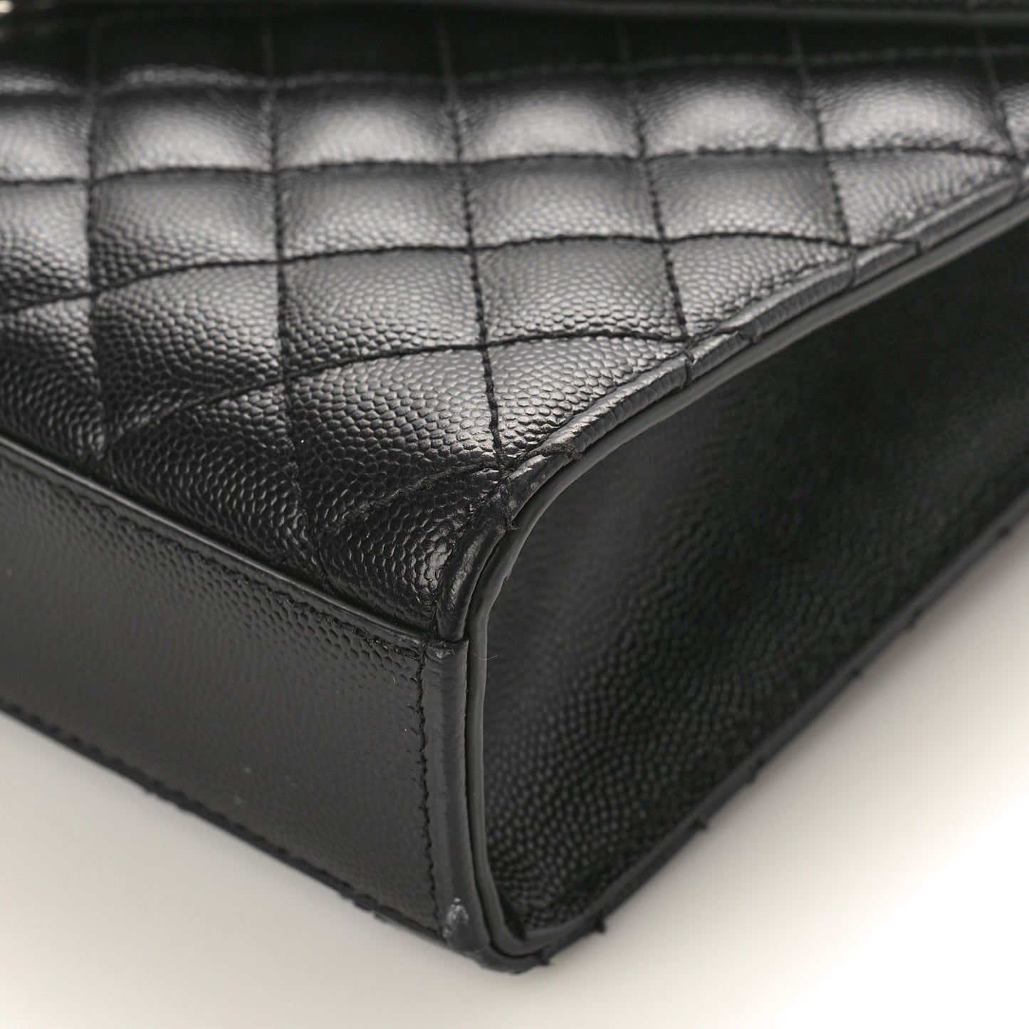 Grain De Poudre Textured Mixed Matelasse Triquilt Medium Monogram Satchel Black