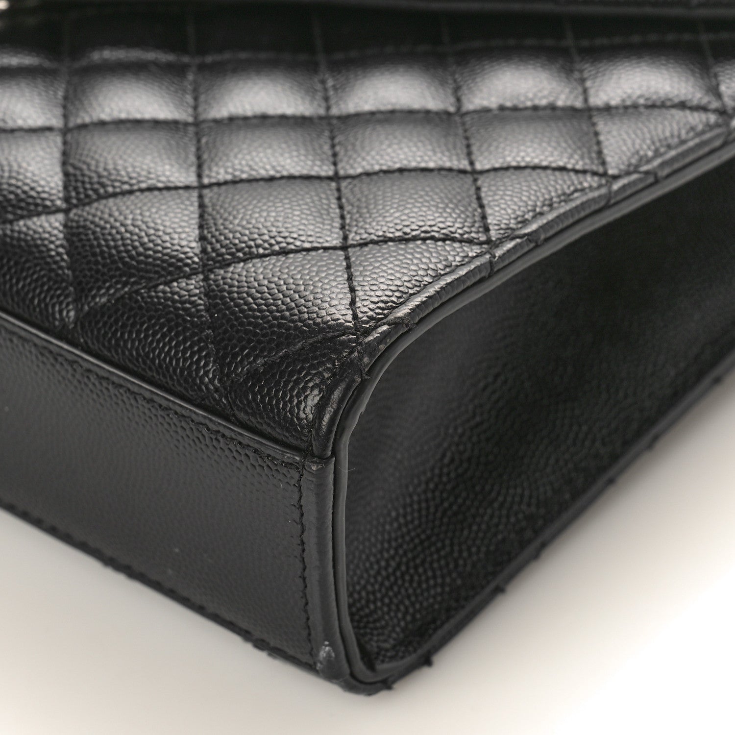 Saint Laurent Grain De Poudre Textured Mixed Matelasse Triquilt Medium Monogram Satchel Black 8 of 10