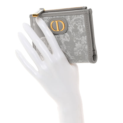Christian Dior Toile de Jouy Reverse Jacquard Dahlia Wallet Gray 2 of 9