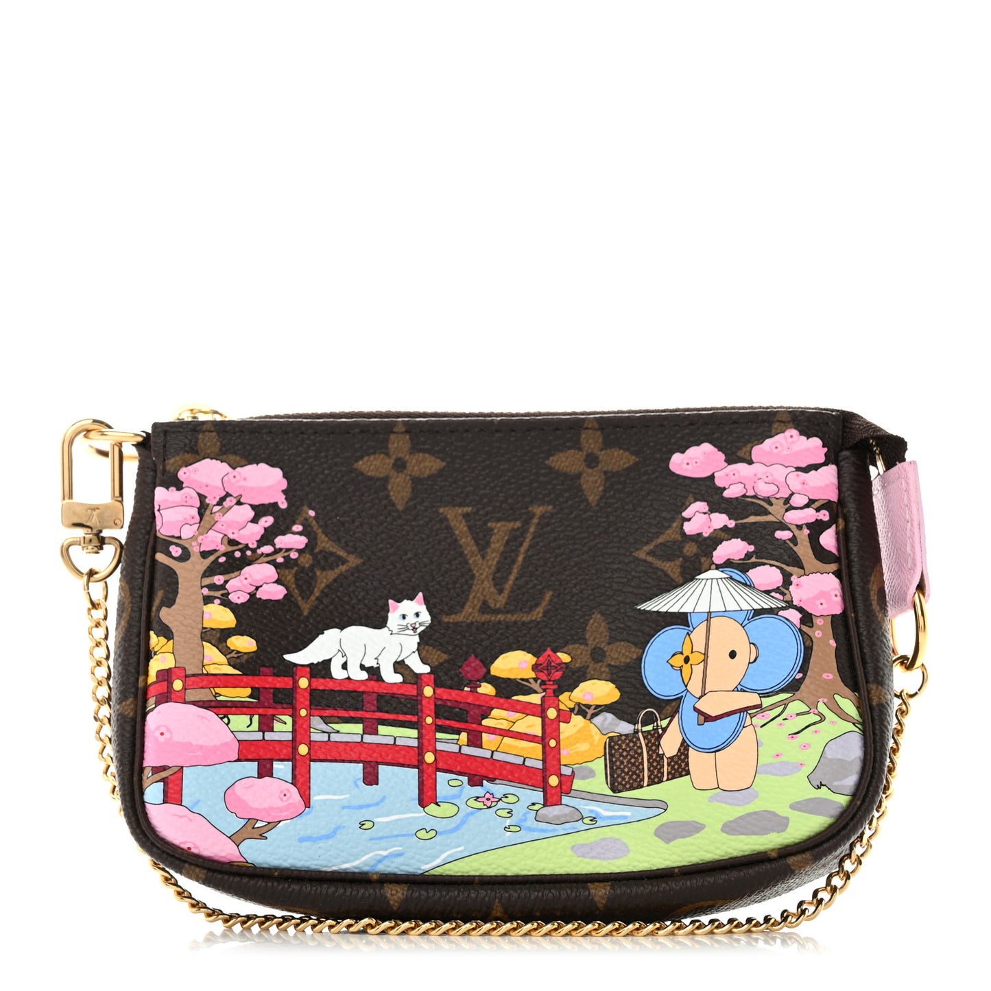 Monogram 2021 Christmas Animation Japanese Garden Mini Pochette Accessories Wisteria Pink