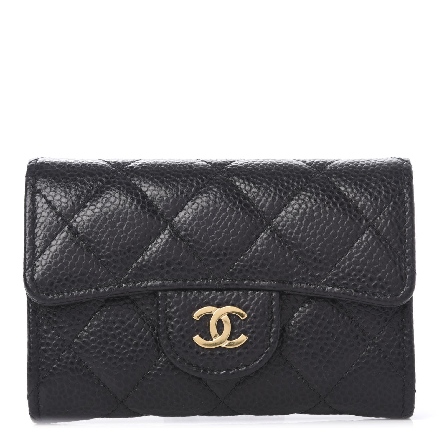 Chanel Caviar Quilted Flap Card Holder Black 1 of 12