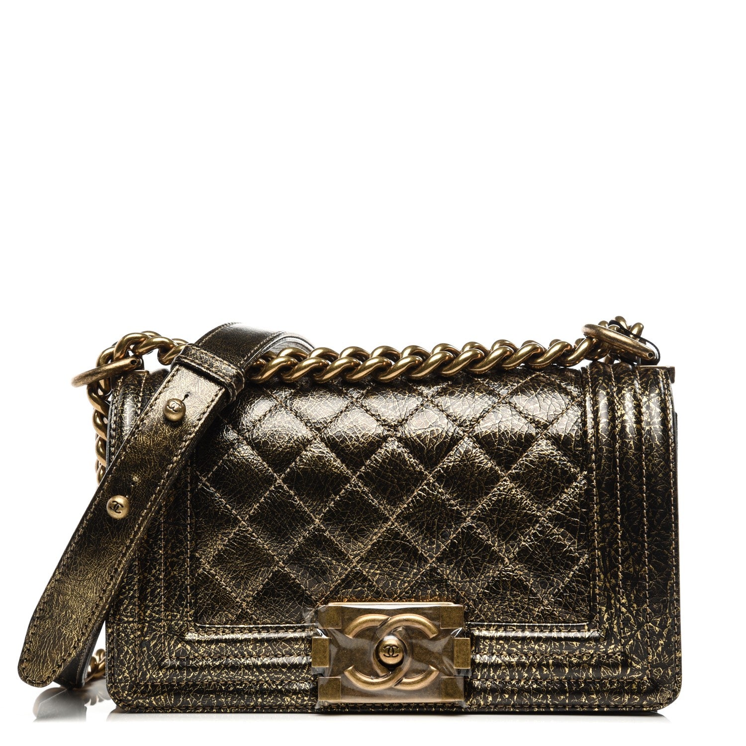 Chanel Metallic Calfskin Quilted Small Boy Flap Gold 1 of 8