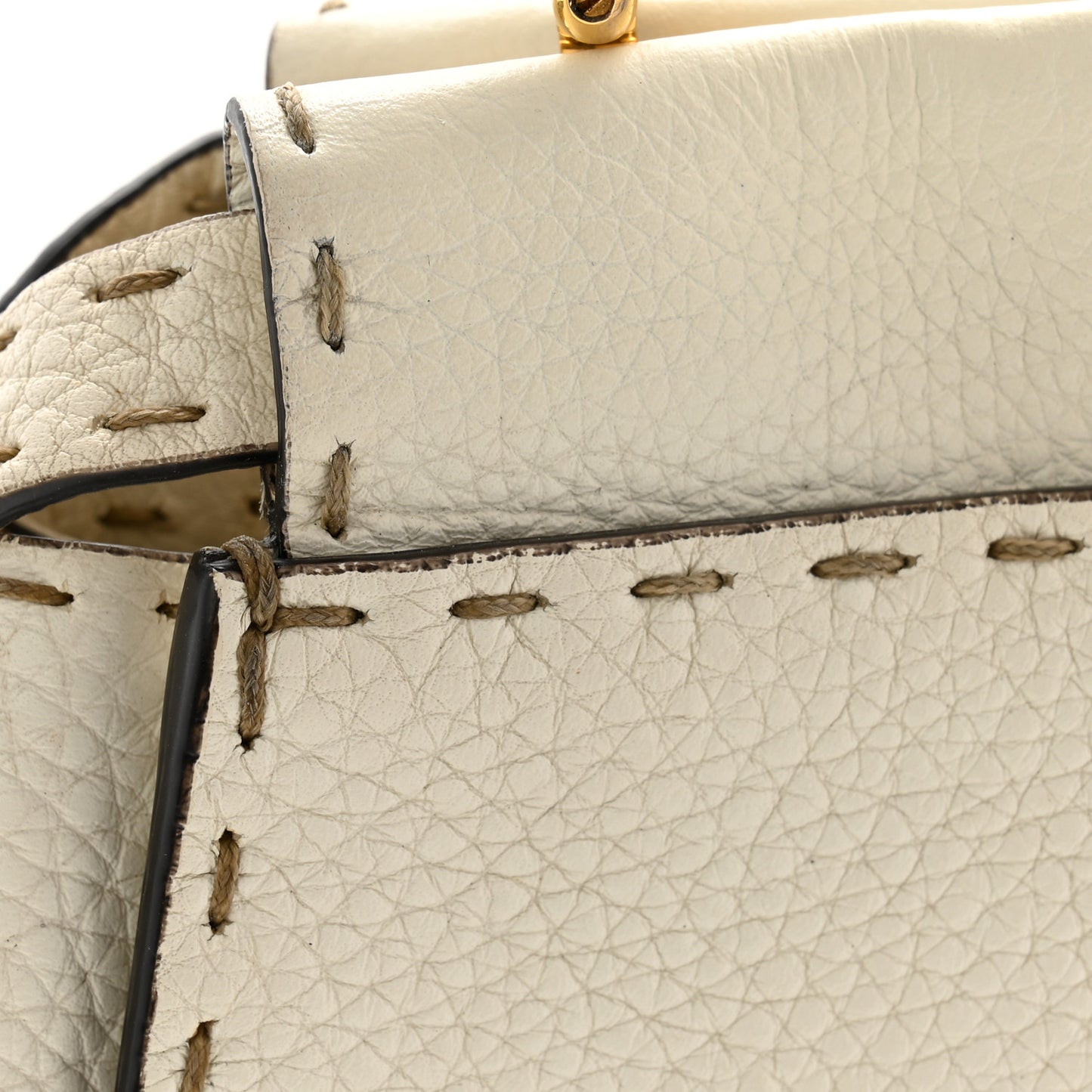 Cuoio Romano Selleria Mini Peekaboo Iconic Satchel White