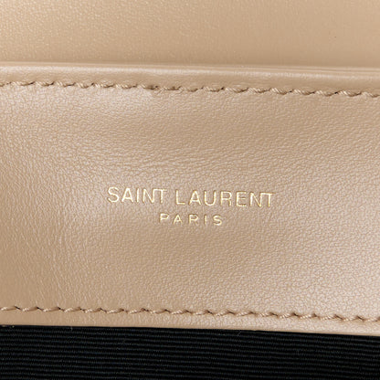 Saint Laurent Calfskin Y Quilted Monogram Small Loulou Chain Satchel Dark Beige 6 of 11