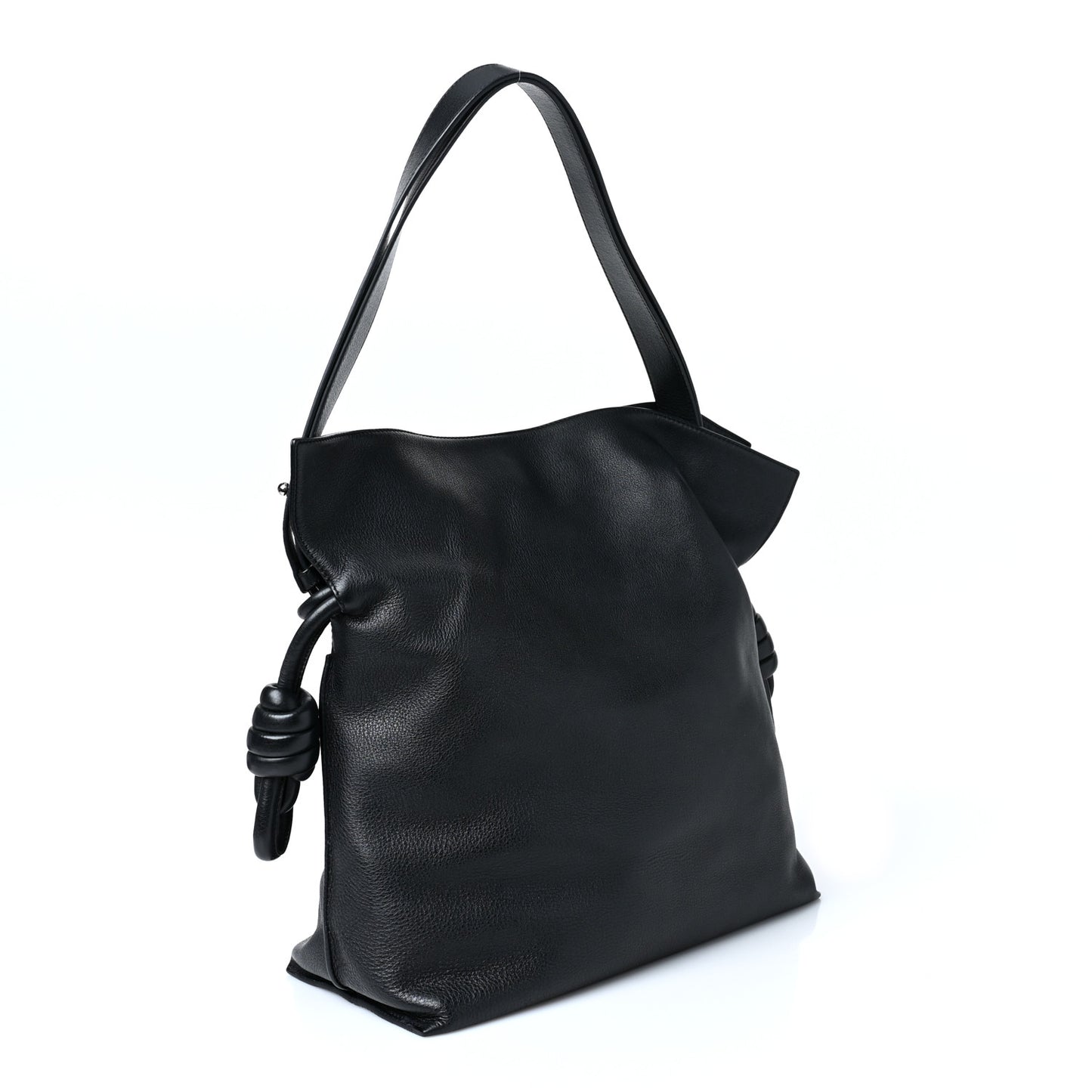 Calfskin Flamenco Knot Bag Black