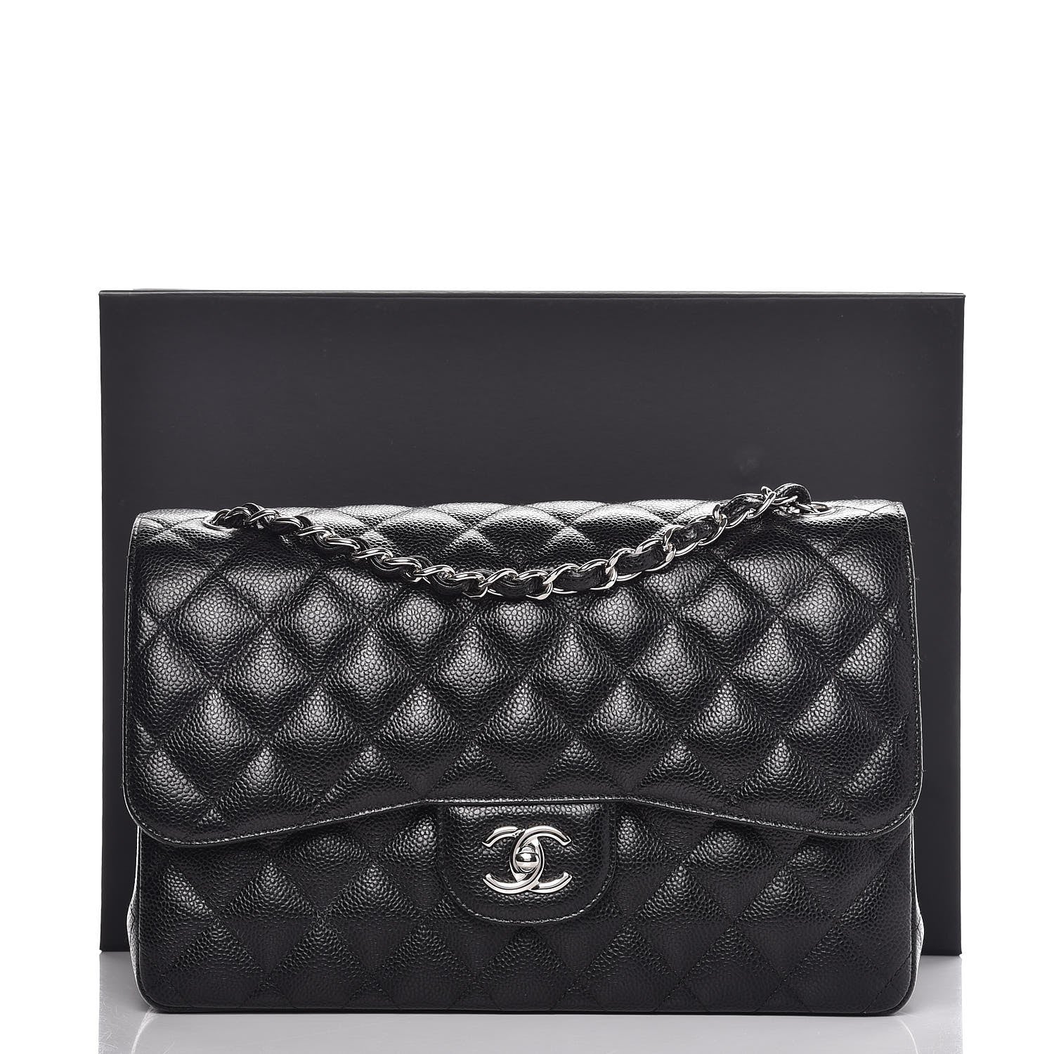 Chanel Caviar Quilted Jumbo Double Flap Black 9 of 9