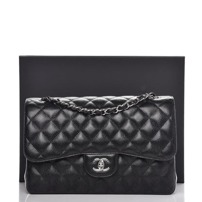 Chanel Caviar Quilted Jumbo Double Flap Black 9 of 9