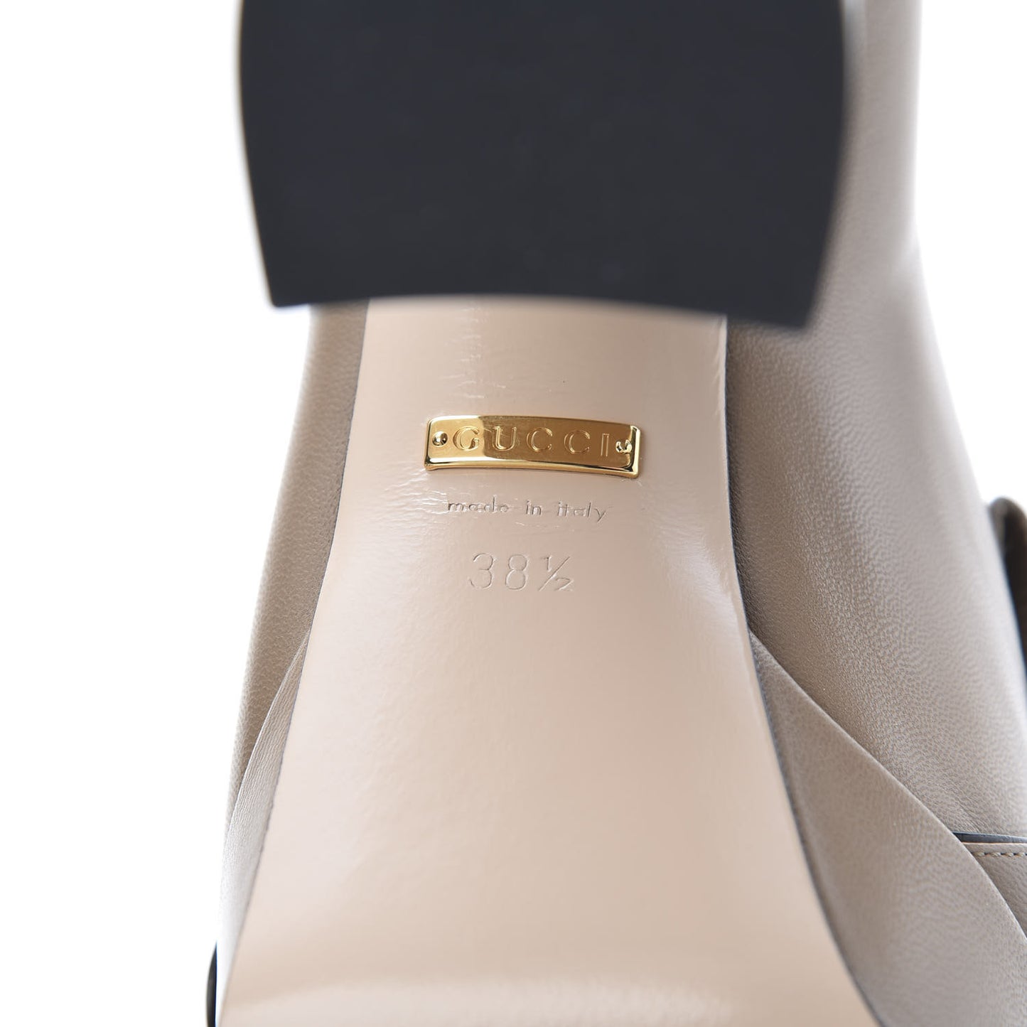 Malaga Kid GG Marmont Fringe Platform High Heel Loafer Pumps 38.5 Taupe