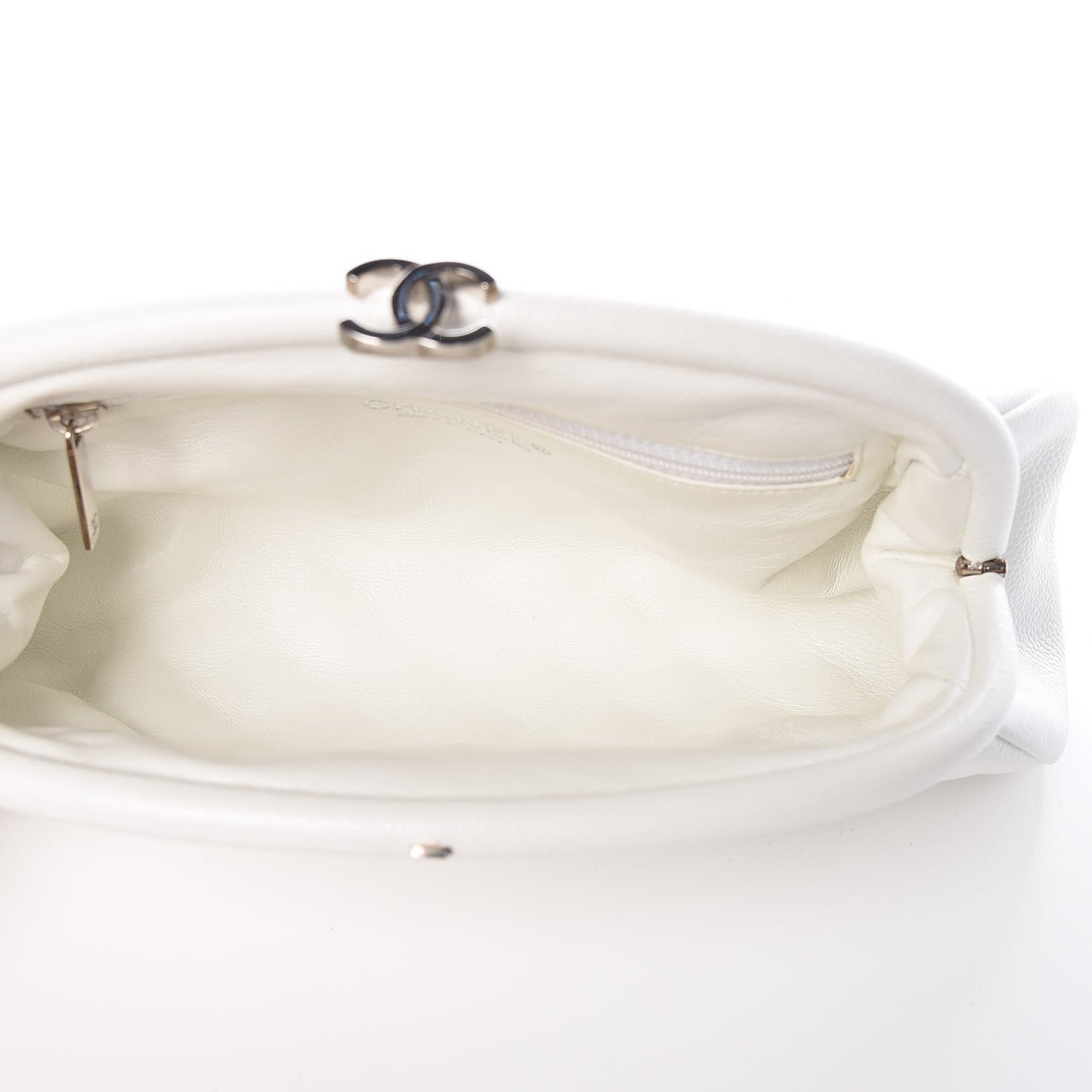 Caviar Quilted Timeless Clutch White