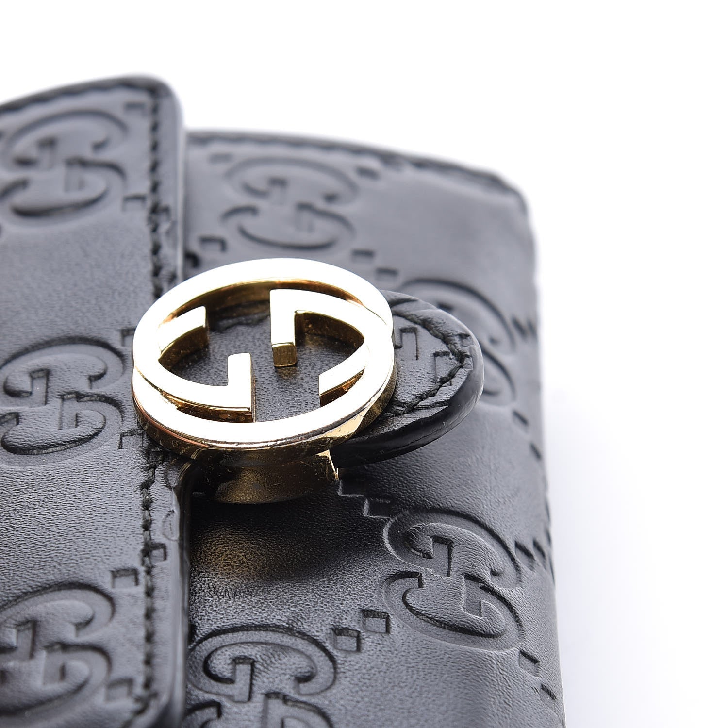 Gucci Guccissima Icon Signature 6 Key Holder Case Black 17 of 20
