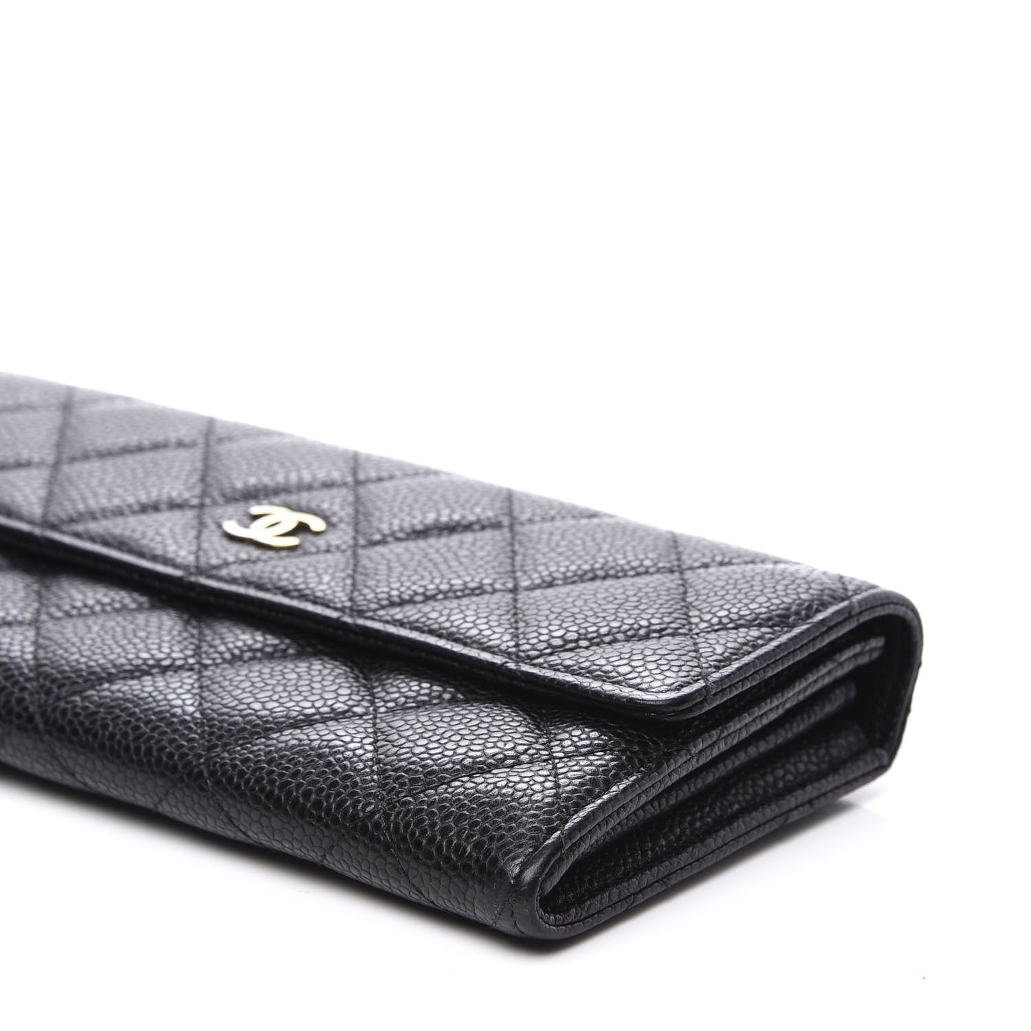 Chanel Caviar Quilted Large Gusset Flap Wallet Black 6 of 10