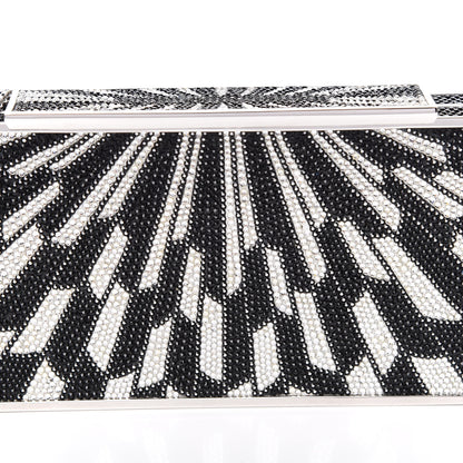 Judith Leiber Crystal Minaudiere Clutch Black Silver 10 of 10