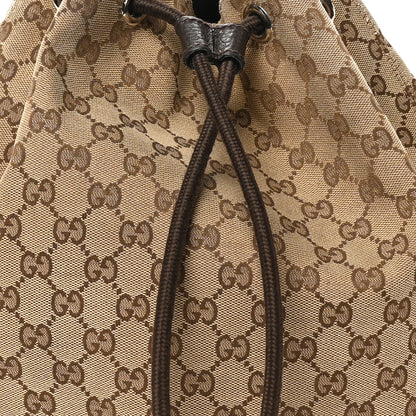 Gucci Monogram Dollar Calfskin O Drawstring Backpack Beige Ebony Testa di Moro Dark Chocolate 8 of 10