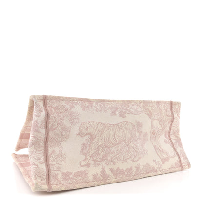Christian Dior Canvas Toile De Jouy Embroidered Medium Book Tote Pink 3 of 11
