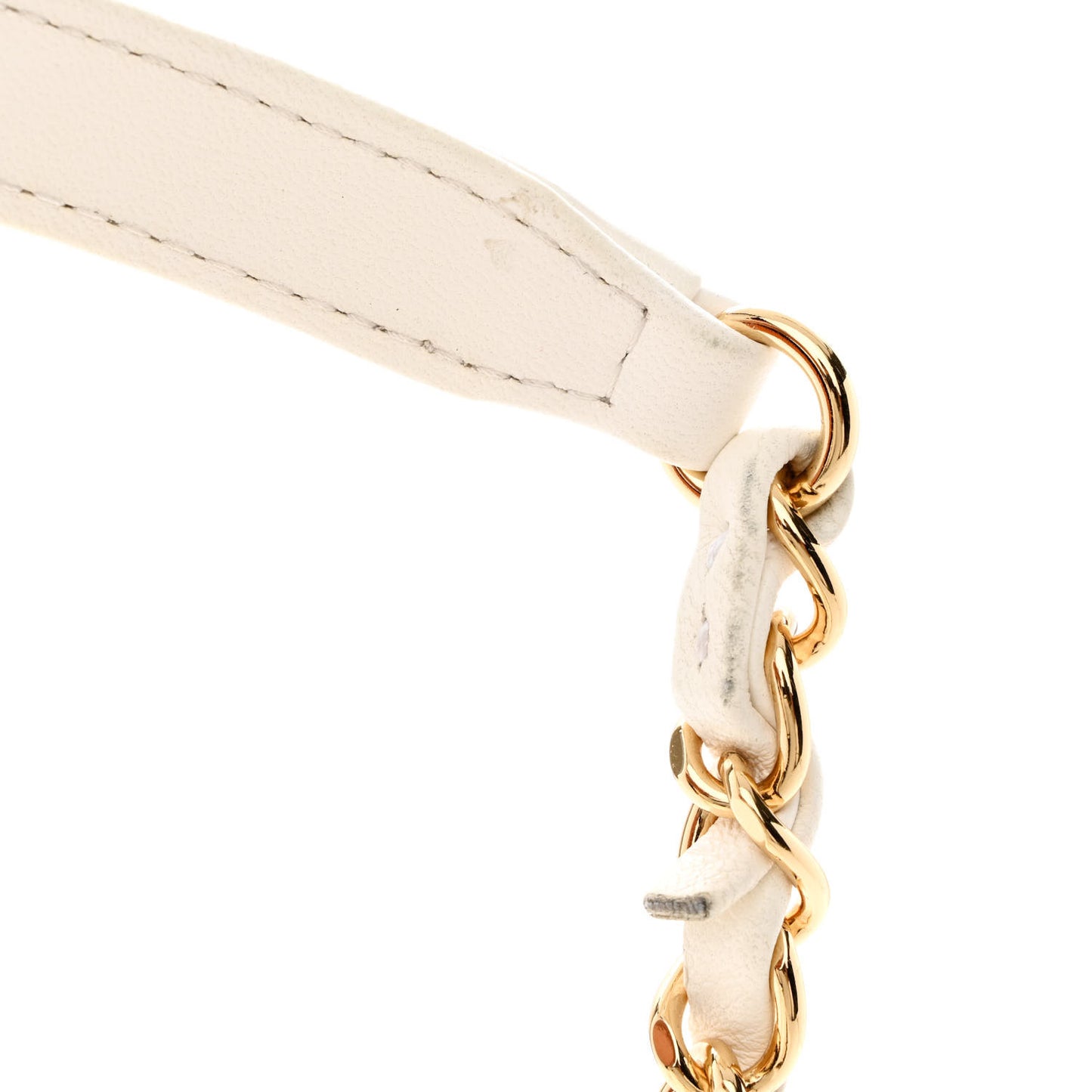 Lambskin Quilted Golden Plate Vanity Case White Gold
