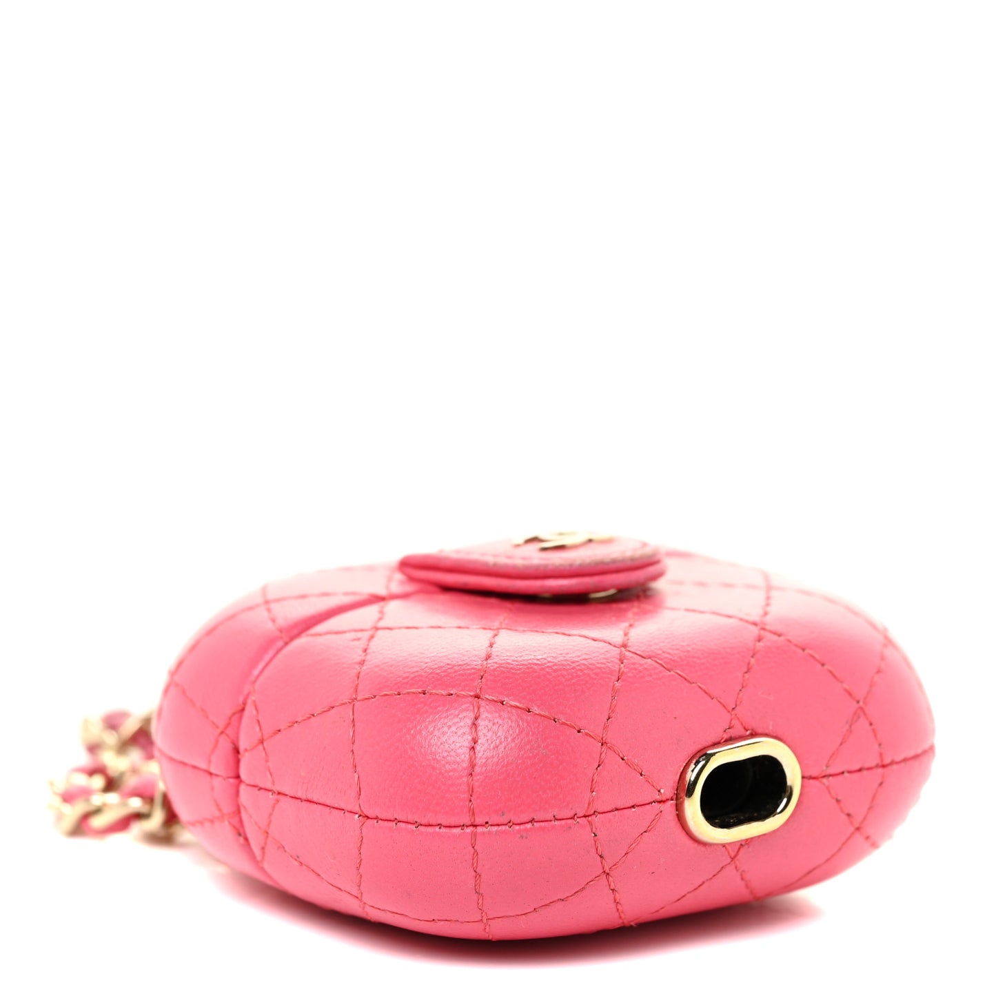 Lambskin Quilted Airpods Pro Case With Chain Pink