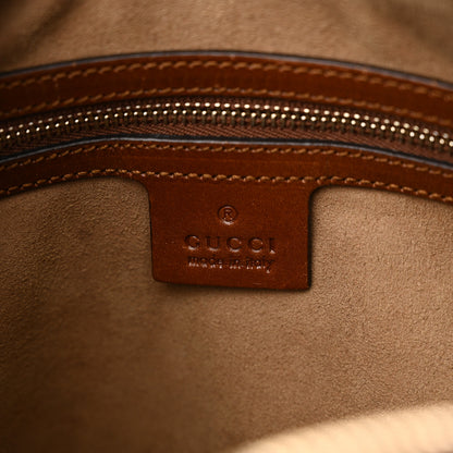 Gucci GG Supreme Monogram Cuoio Toscano Small Boston Beige Ebony Cuir 6 of 15