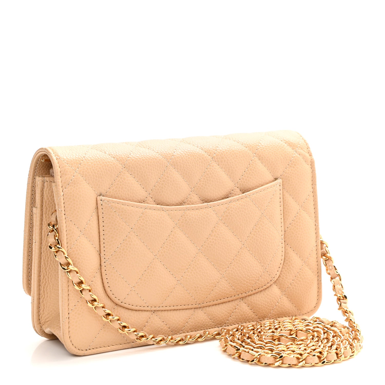 Chanel Caviar Quilted Wallet On Chain WOC Beige 3 of 11