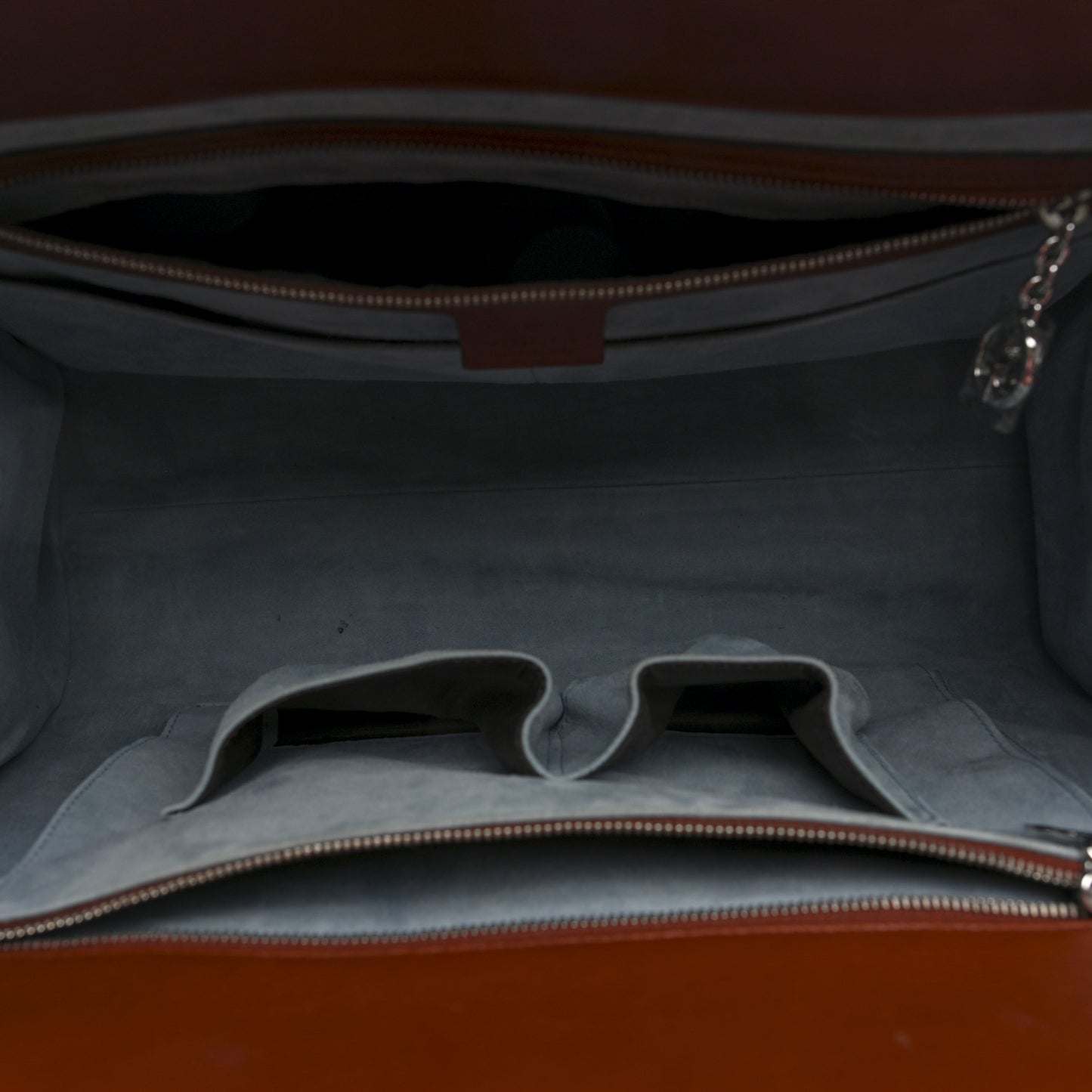 Regent Calfskin Large Lady Lock Flap Top Handle Bag Tan
