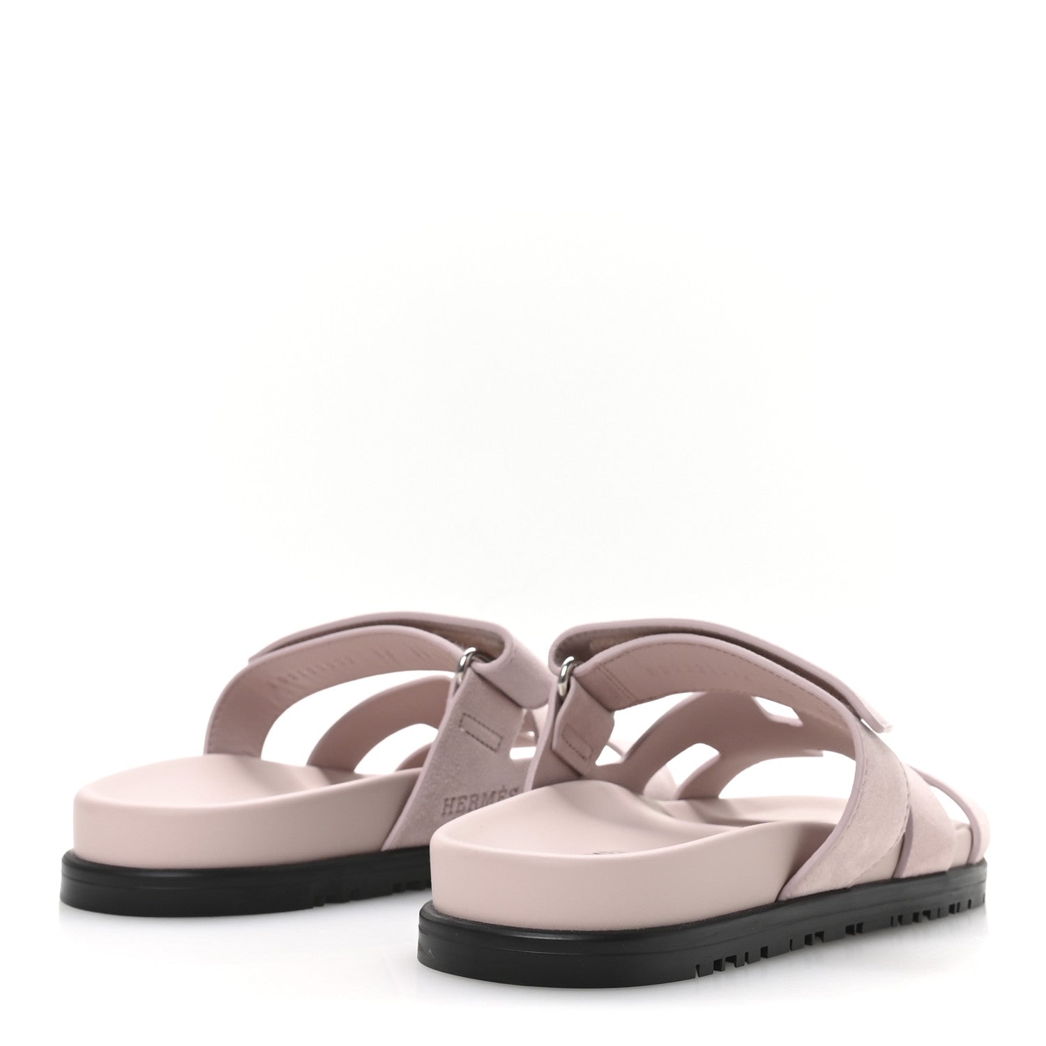 Hermes Suede Goatskin Womens Chypre Sandals 36 Rose Porcelaine 5 of 9