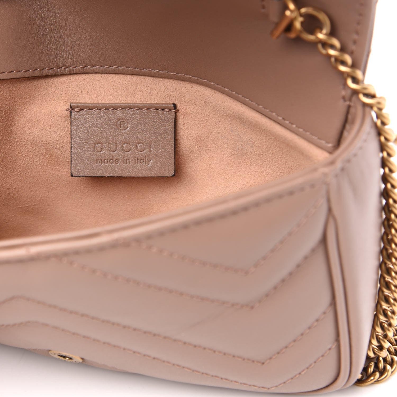 Gucci Calfskin Matelasse Super Mini GG Marmont Shoulder Bag Porcelain Rose 6 of 11