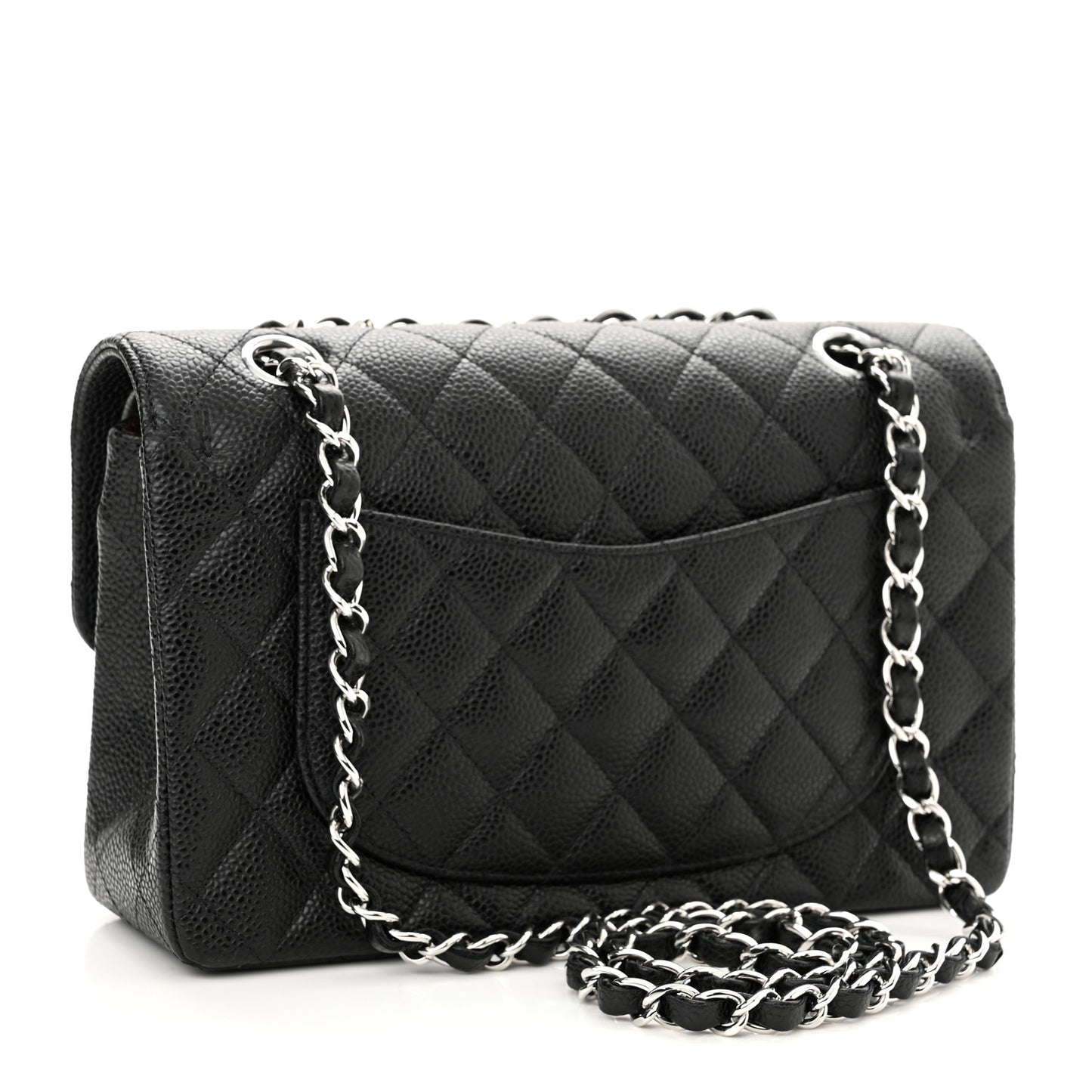 Caviar Quilted Small Double Flap Black