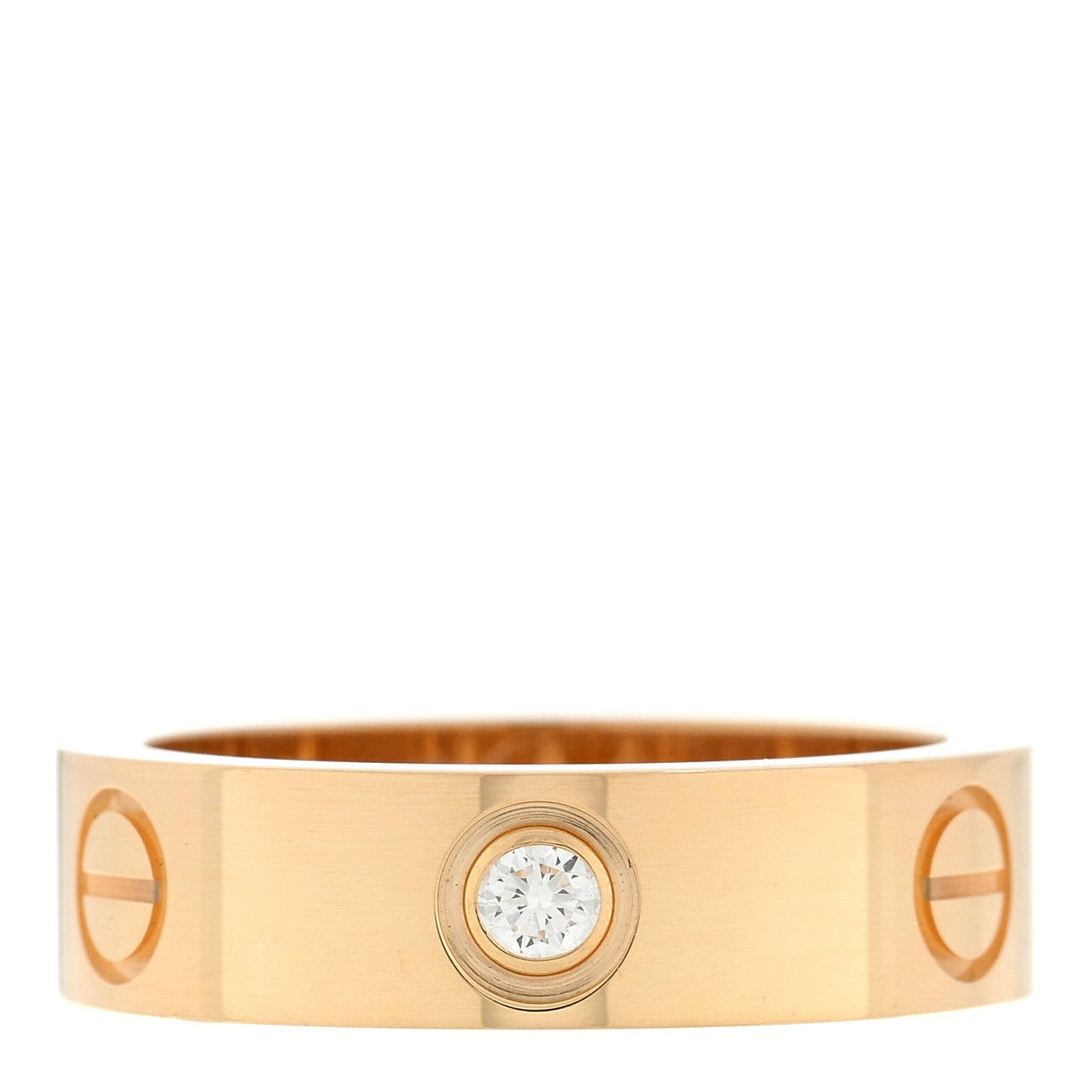 Cartier 18K Yellow Gold 3 Diamond 5.5mm LOVE Ring 54 7 1 of 5