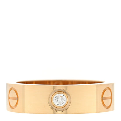 Cartier 18K Yellow Gold 3 Diamond 5.5mm LOVE Ring 54 7 1 of 5