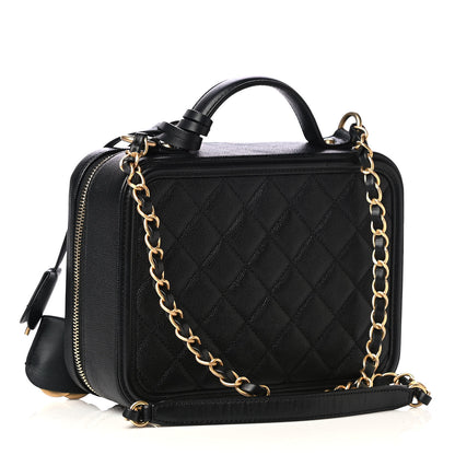 Chanel Caviar Quilted Medium CC Filigree Vanity Case Black 3 of 5