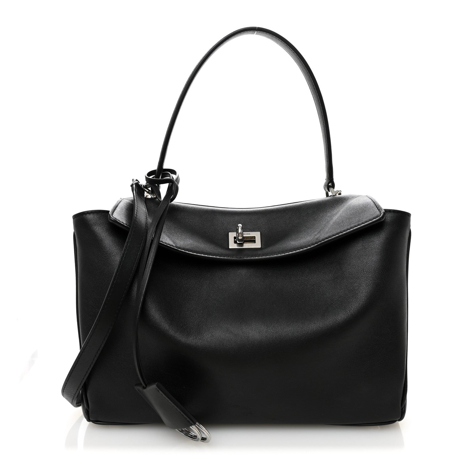 Balenciaga Natural Smooth Calfskin Small Rodeo Top Handle Handbag Black 1 of 9