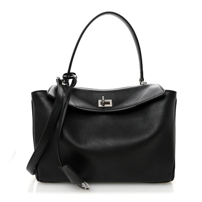 Balenciaga Natural Smooth Calfskin Small Rodeo Top Handle Handbag Black 1 of 9