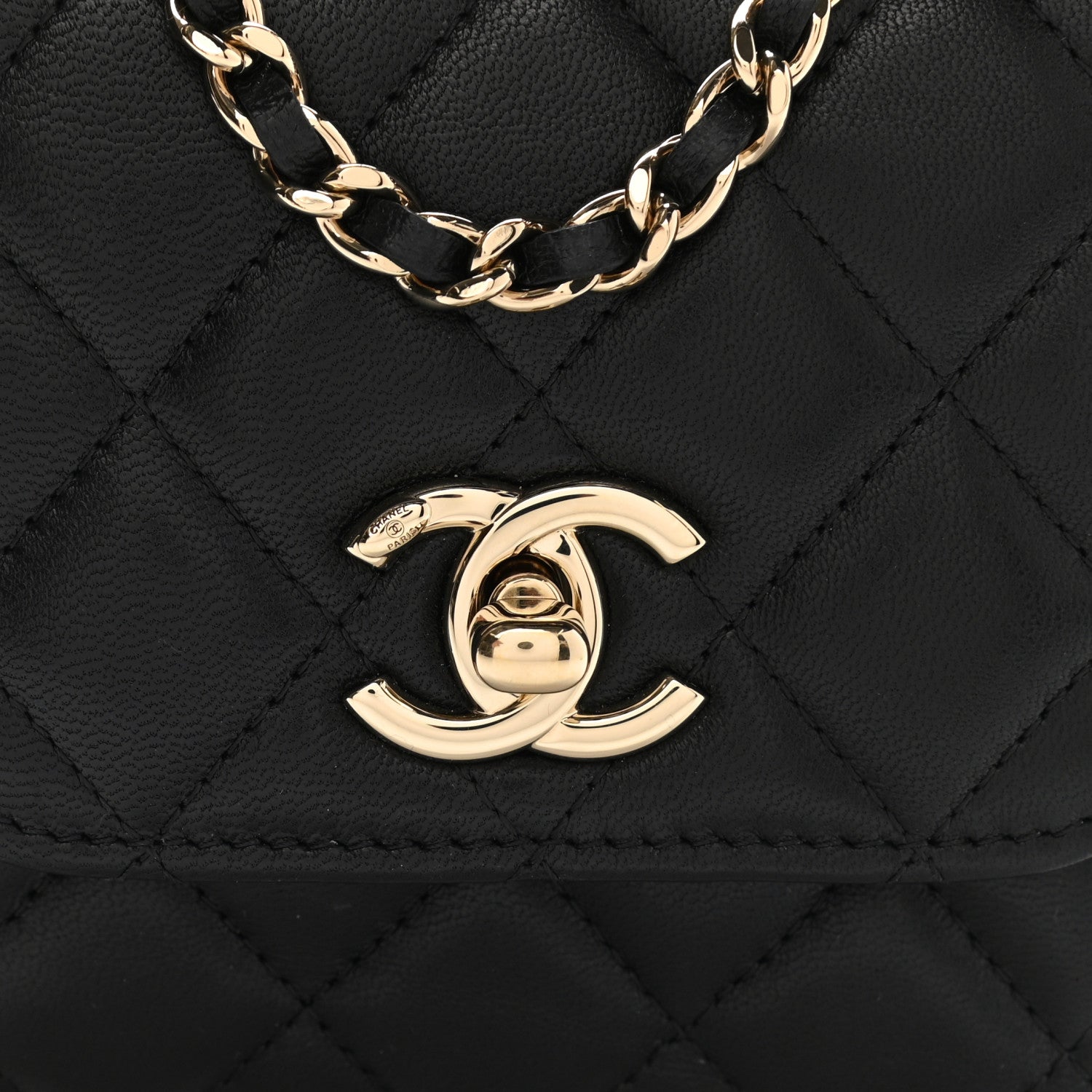 Chanel Lambskin Quilted Mini Trendy CC Chain Wallet Black 8 of 10